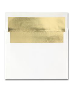 Leader Paper White (Gold Lined) Envelopes - A6 (4 3/4 x 6 1/2) 60 lb Text Vellum - 250 per Box