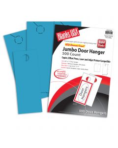 Blanks USA Ocean Blue Jumbo Door Hangers - 8 1/2 x 11 in 65 lb Cover 30% Recycled Pre-Cut 250 per Package