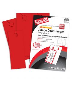 Blanks USA Sumac Red Jumbo Door Hangers - 8 1/2 x 11 in 65 lb Cover 30% Recycled Pre-Cut 250 per Package