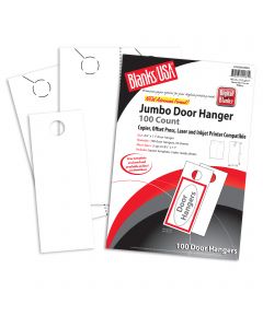 Blanks USA White Jumbo Door Hangers - 8 1/2 x 11 in 80 lb Cover Smooth Pre-Cut 50 per Package