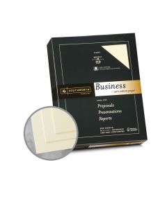 Southworth Business and Legal 25% Cotton Ivory Paper - 8 1/2 x 11 in 24 lb Bond Wove  25% Cotton Watermarked 500 per Ream